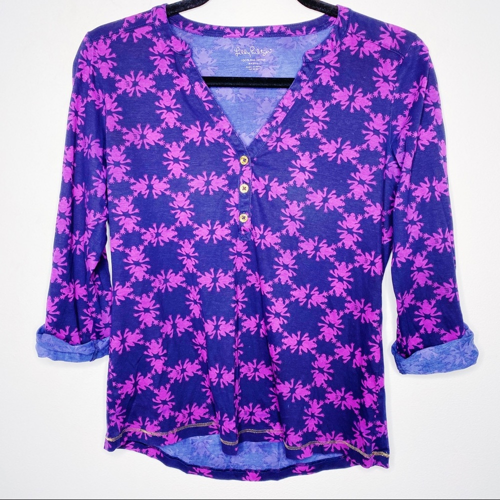Lilly Pulitzer Janelle Top in Get Hoppy Frog